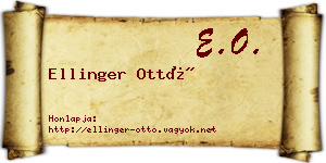 Ellinger Ottó névjegykártya